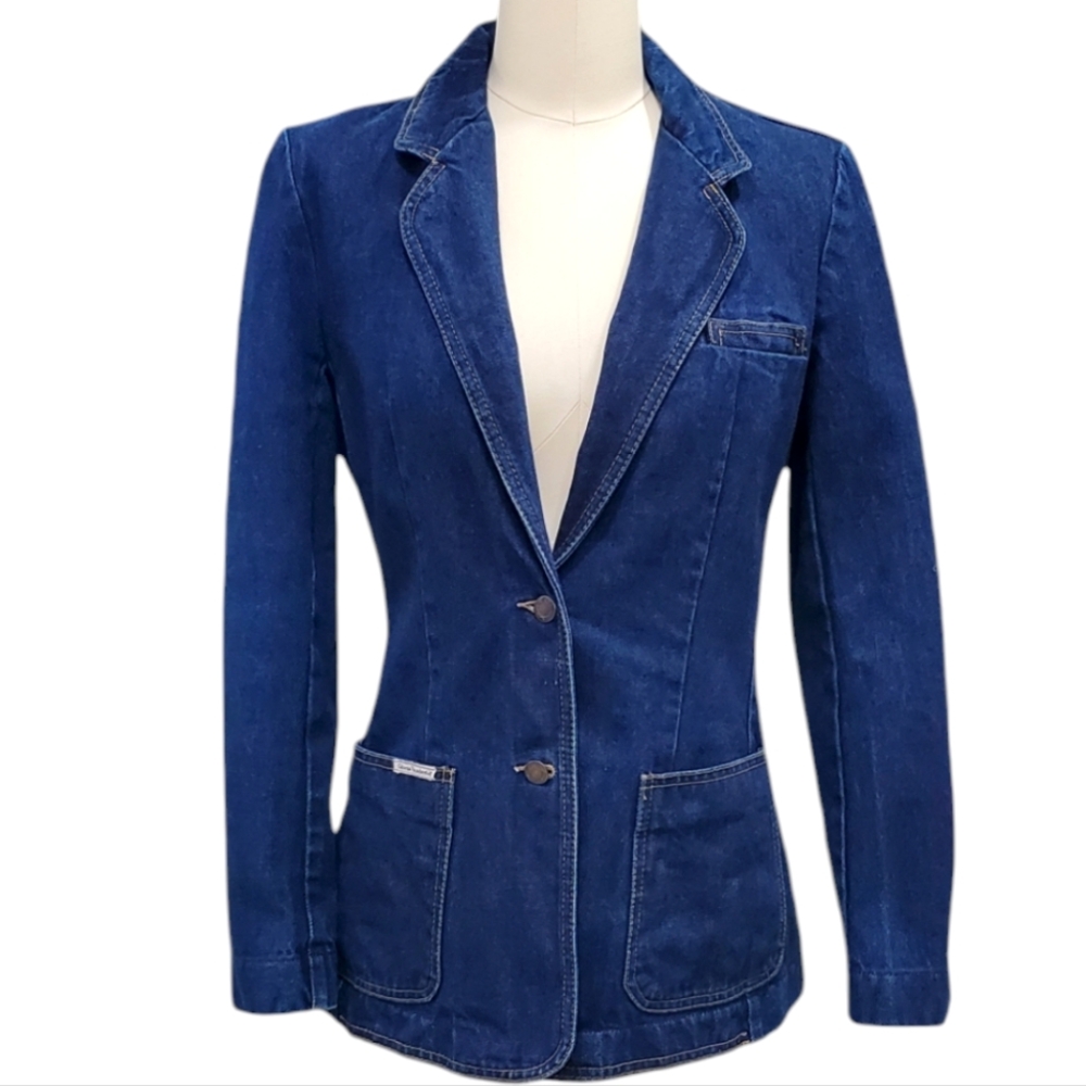 Gloria Vanderbilt Blue Denim Blazer